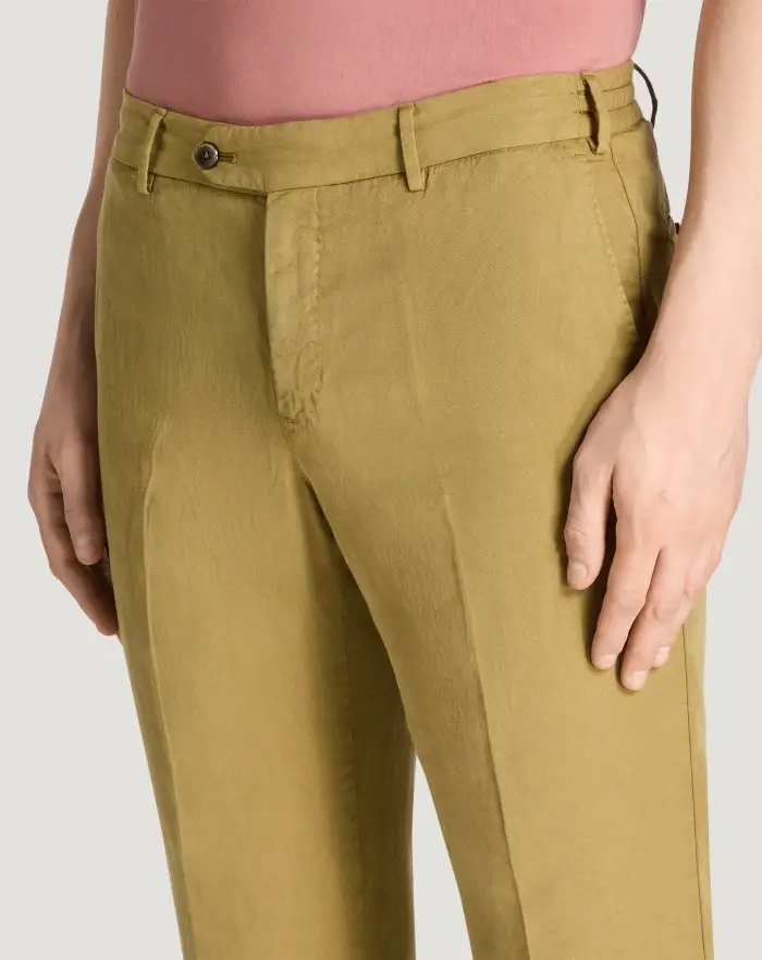 Pantaloni Torino Pantaloni Slim in cotone e lino batavia Novità