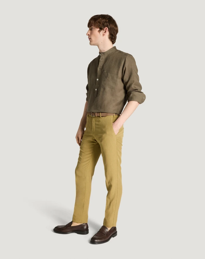 Pantaloni Torino Pantaloni Slim in cotone e lino batavia Novità