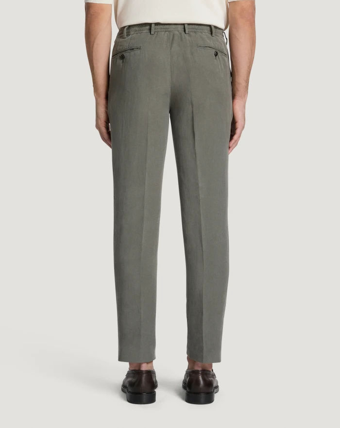 Pantaloni Torino Pantaloni Slim in cotone e lino batavia Offerte