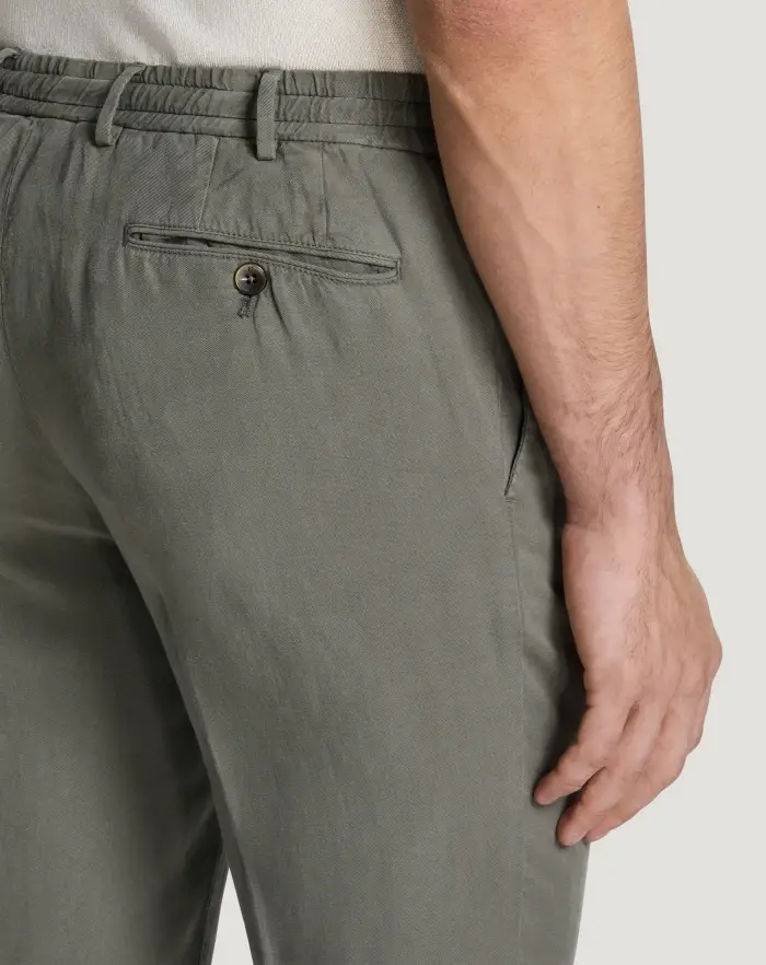 Pantaloni Torino Pantaloni Slim in cotone e lino batavia Offerte