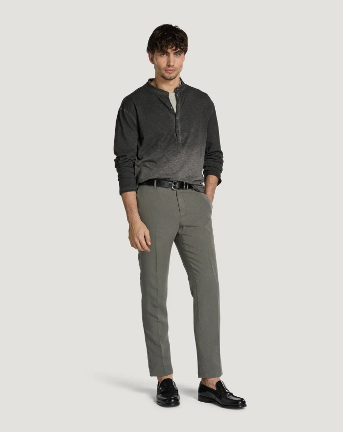 Pantaloni Torino Pantaloni Slim in cotone e lino batavia Offerte