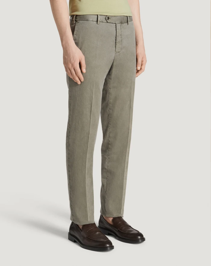 Pantaloni Torino Pantaloni Slim in lino stretch délavé Vendita