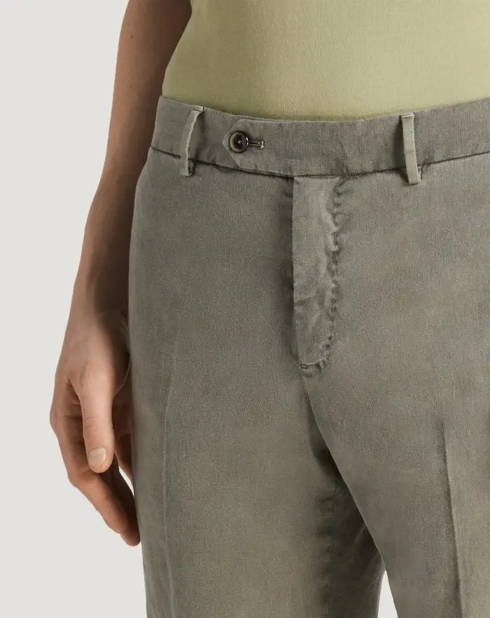 Pantaloni Torino Pantaloni Slim in lino stretch délavé Vendita