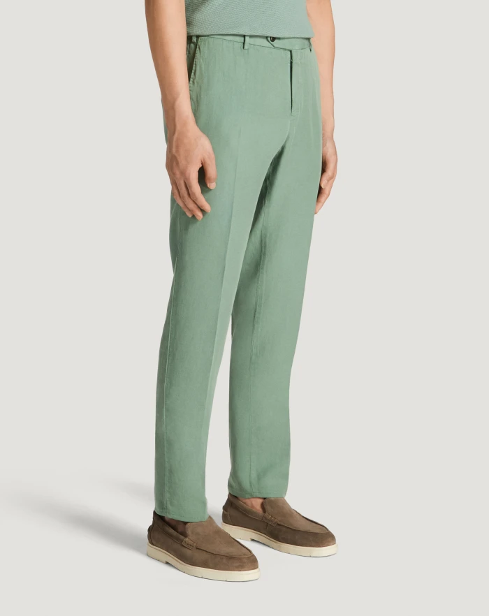 Pantaloni Torino Pantaloni Slim in cotone e lino batavia Offerte