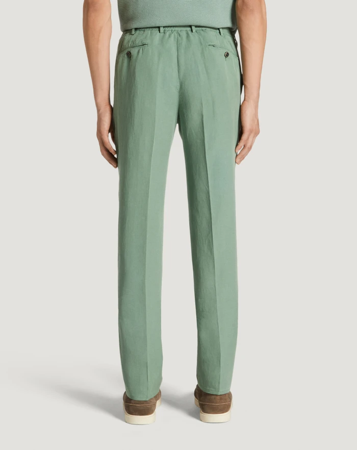 Pantaloni Torino Pantaloni Slim in cotone e lino batavia Offerte