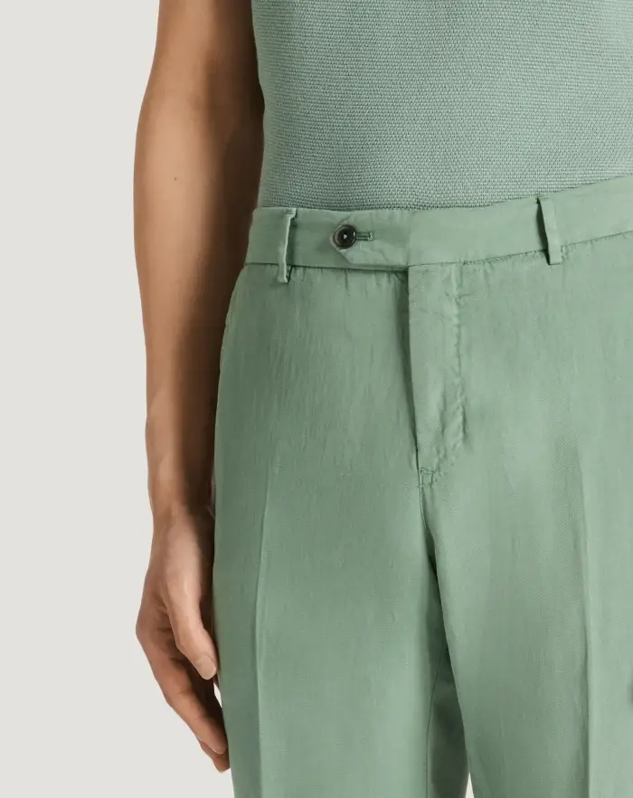 Pantaloni Torino Pantaloni Slim in cotone e lino batavia Offerte