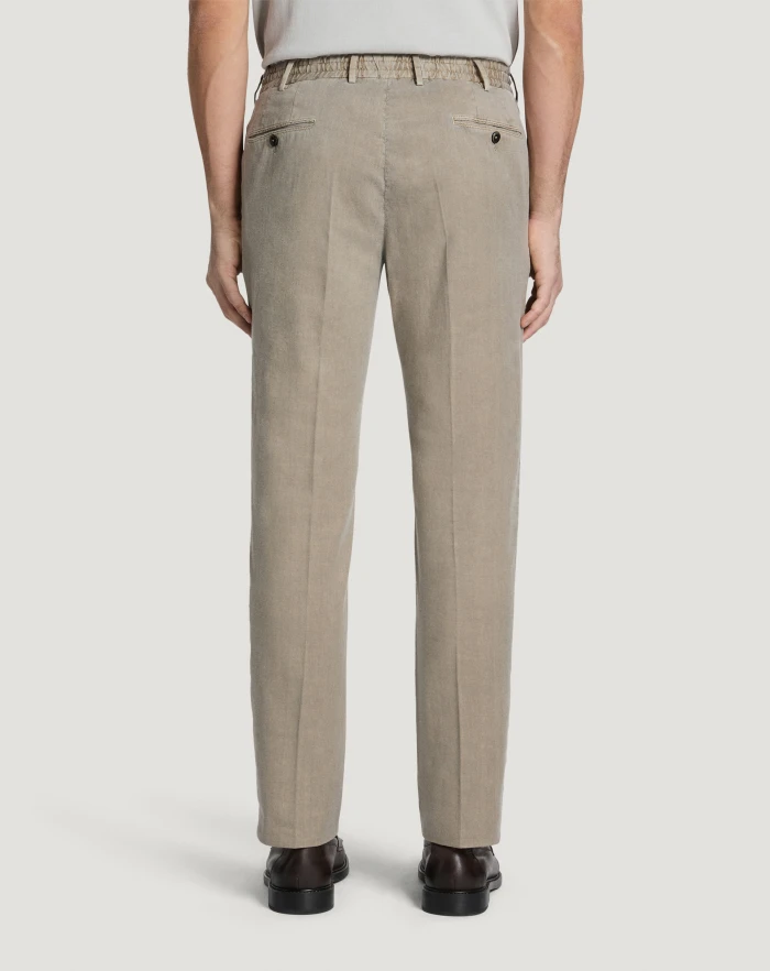 Pantaloni Torino Pantaloni Slim in lino stretch délavé Italy