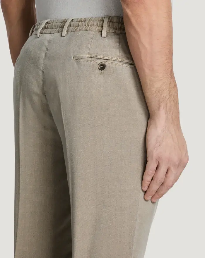 Pantaloni Torino Pantaloni Slim in lino stretch délavé Italy