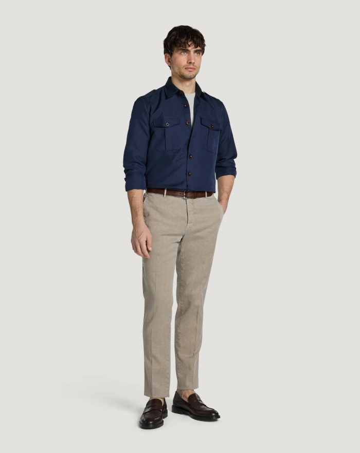 Pantaloni Torino Pantaloni Slim in lino stretch délavé Italy