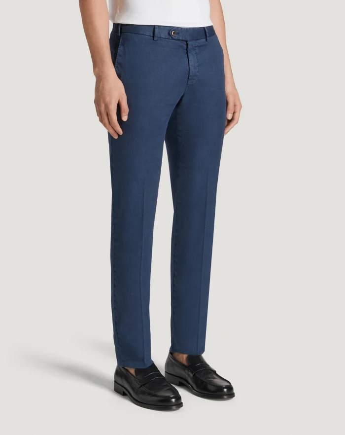 Pantaloni Torino Pantaloni Slim in lino stretch délavé Nuovo