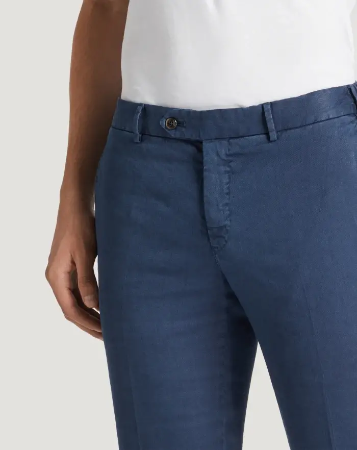 Pantaloni Torino Pantaloni Slim in lino stretch délavé Nuovo