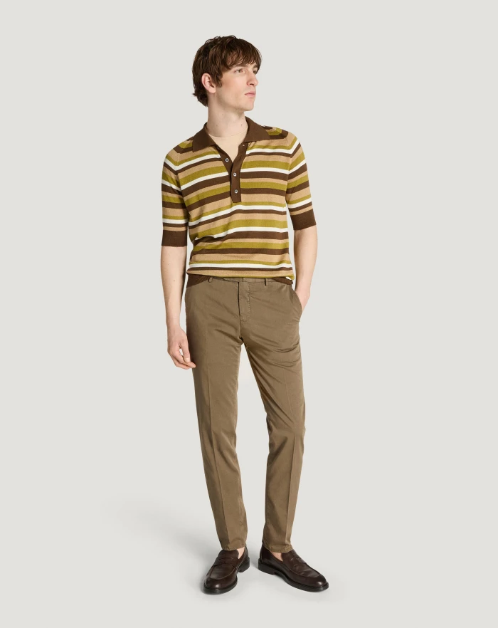 Pantaloni Torino Pantaloni Slim in silkochino Italy