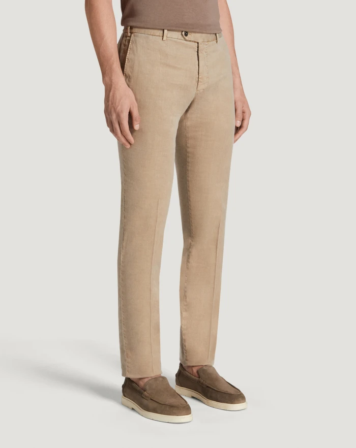Pantaloni Torino Pantaloni Slim in lino stretch délavé Novità