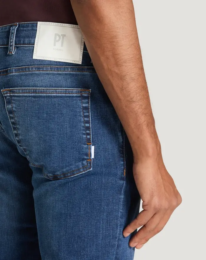 Pantaloni Torino Jeans Swing in denim stretch indigo Italy
