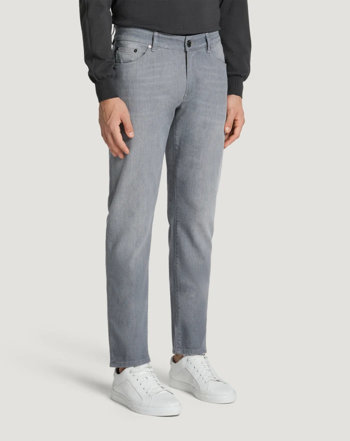 Pantaloni Torino Jeans Swing in light grey denim Spedizione Gratuita