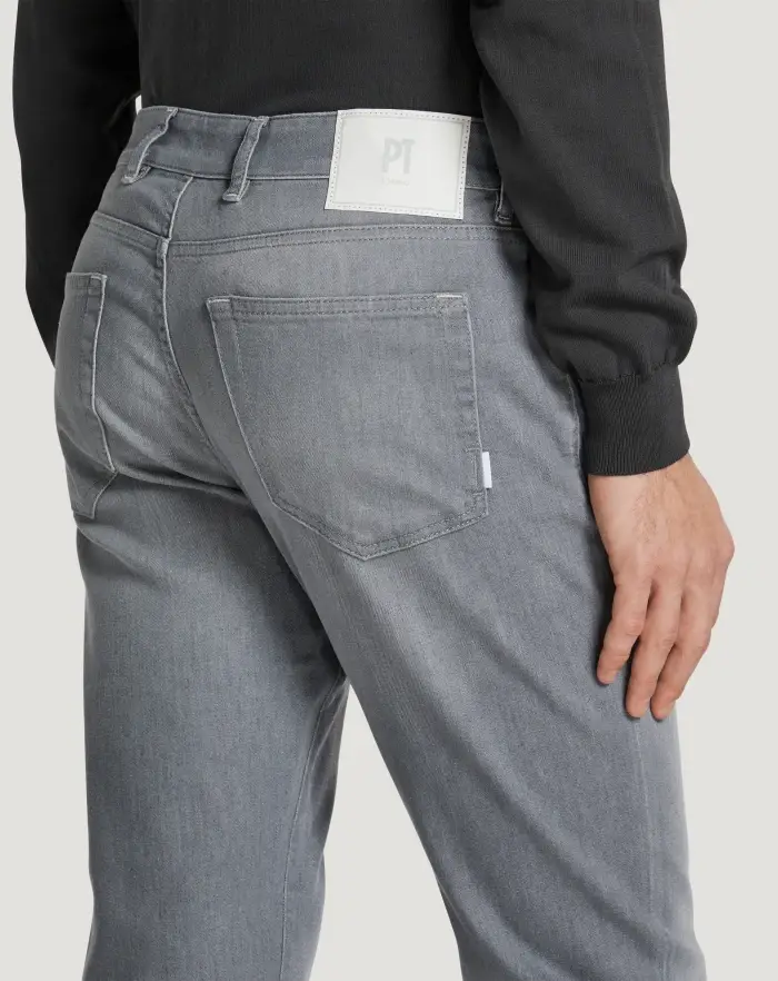 Pantaloni Torino Jeans Swing in light grey denim Spedizione Gratuita