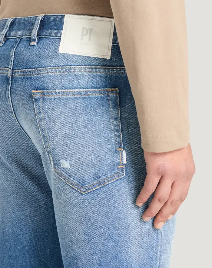 Pantaloni Torino Jeans Reggae in denim stretch indigo Sottocosto