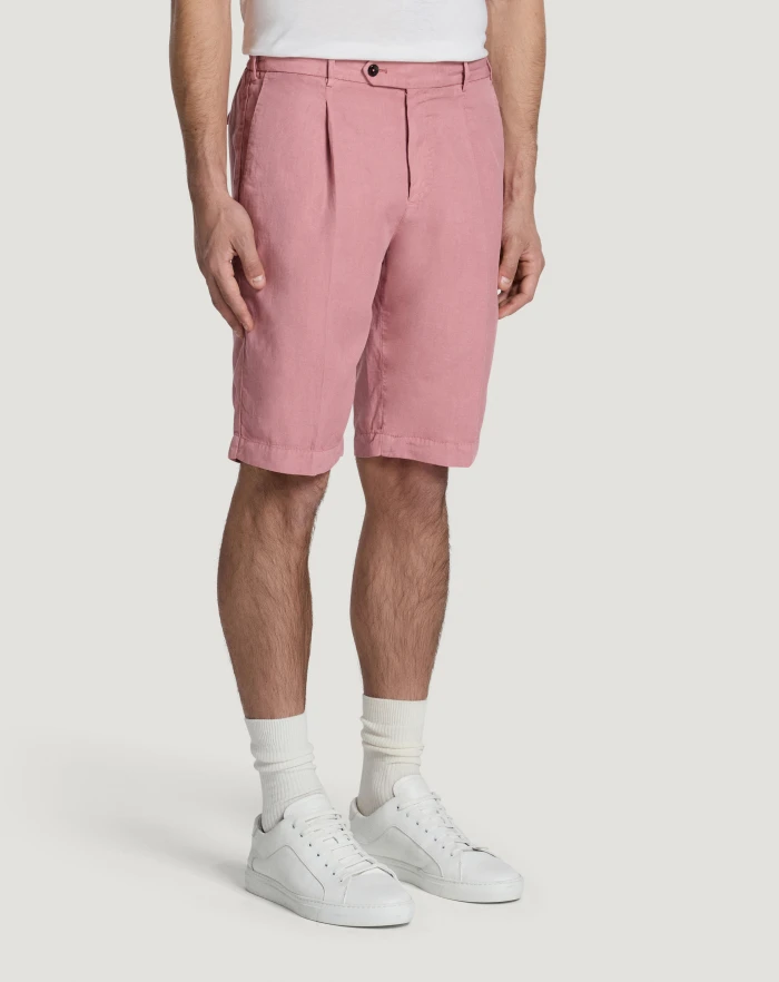 Pantaloni Torino Bermuda in cotone e lino batavia Vendita Calda
