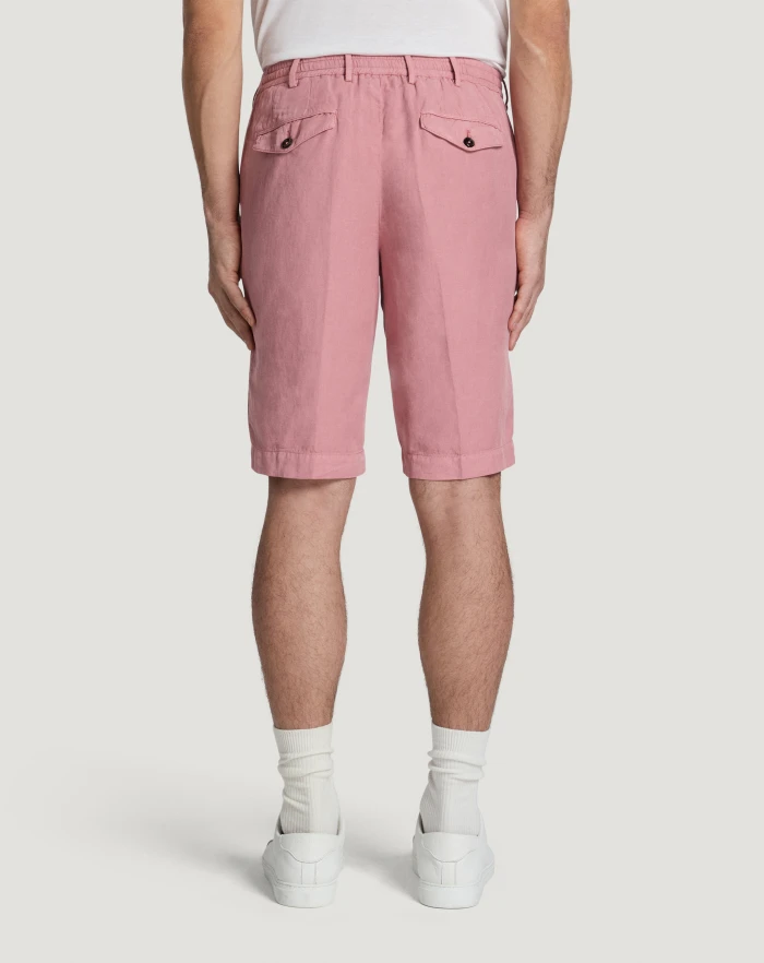 Pantaloni Torino Bermuda in cotone e lino batavia Vendita Calda