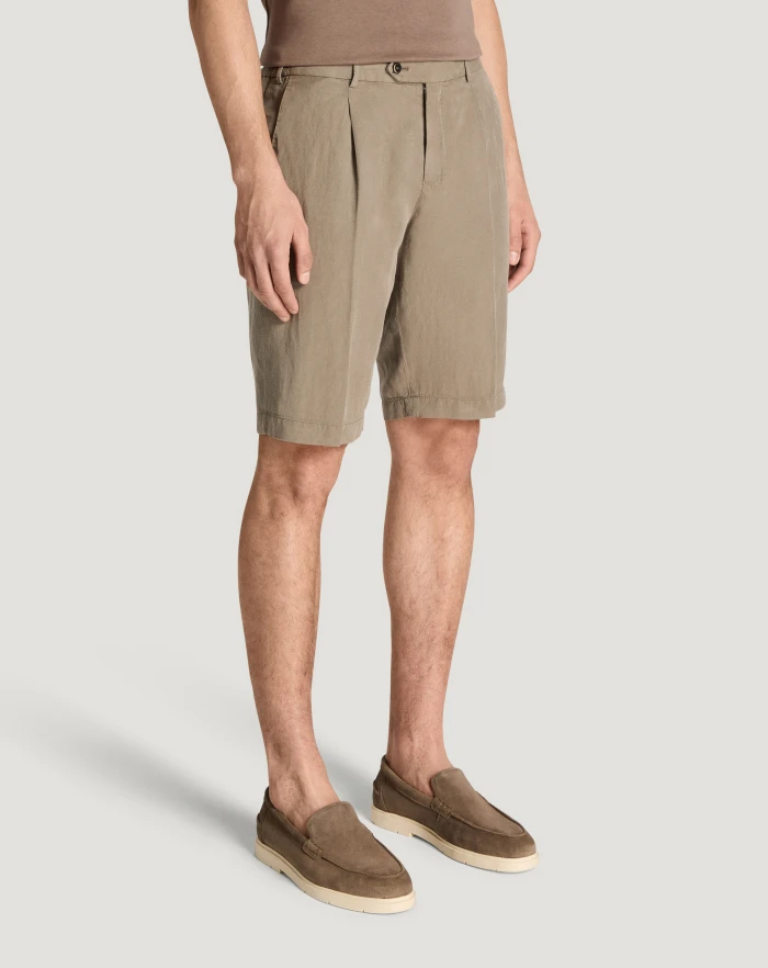 Pantaloni Torino Bermuda in cotone e lino batavia I Più Venduti