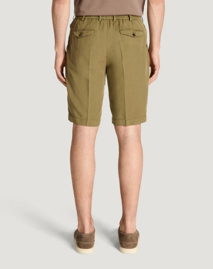 Pantaloni Torino Bermuda in cotone e lino batavia Vendite Flash