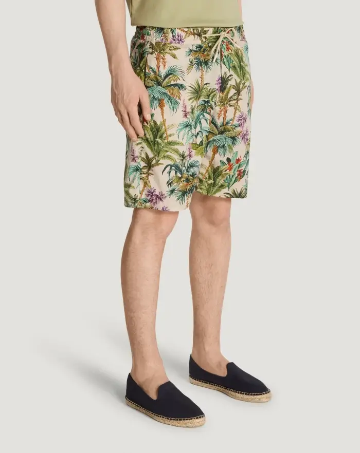 Pantaloni Torino Bermuda in popeline di cotone In Saldo