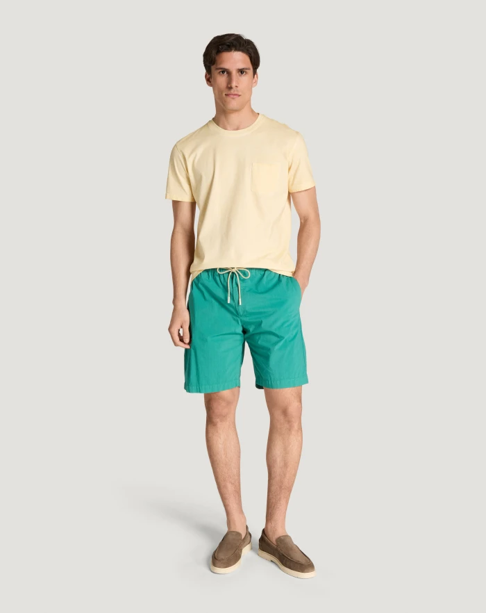 Pantaloni Torino Bermuda in popeline di cotone stretch Nuova
