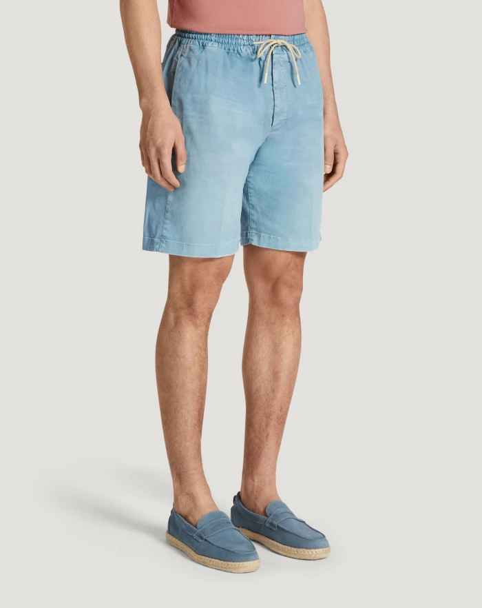 Pantaloni Torino Bermuda in gabardina di cotone 2025