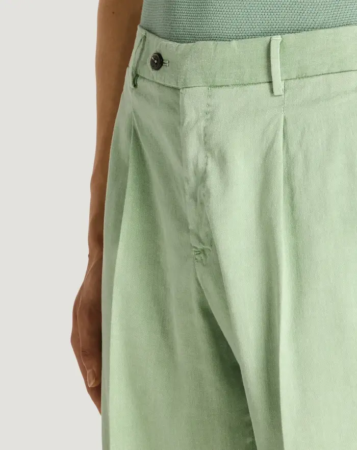 Pantaloni Torino Bermuda in lino stretch délavé 2025