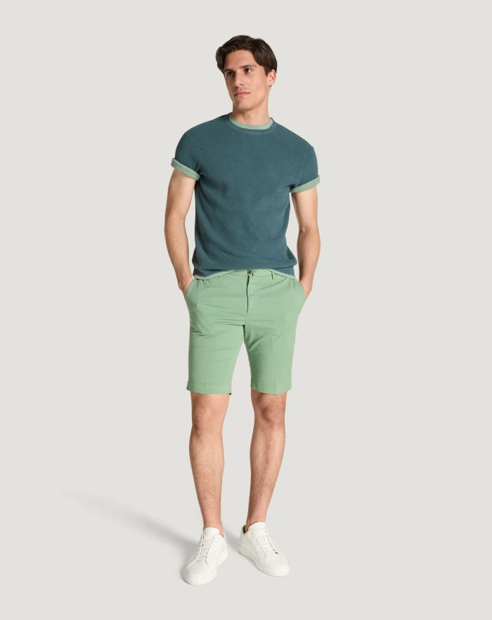 Pantaloni Torino Bermuda in gabardina stretch Promozione