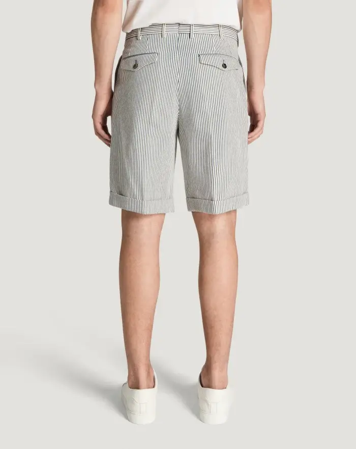 Pantaloni Torino Bermuda in cotone a righe Pezzi Unici