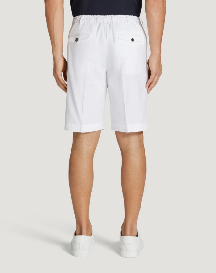 Pantaloni Torino Bermuda in lino stretch délavé Soddisfazione Garantita