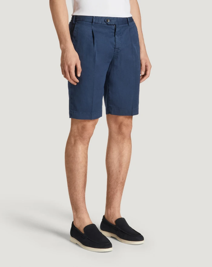 Pantaloni Torino Bermuda in lino stretch délavé Negozi Online