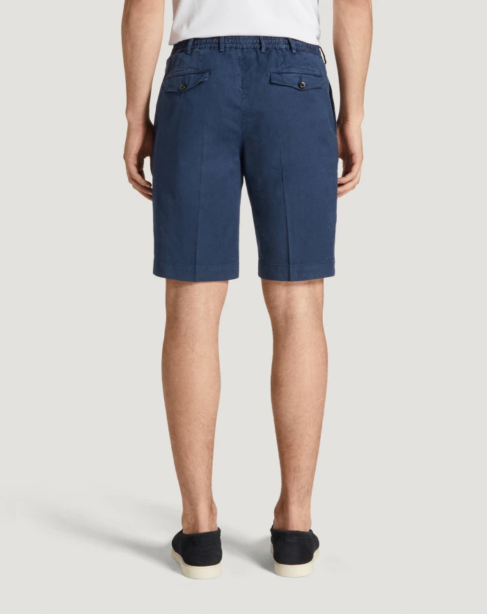 Pantaloni Torino Bermuda in lino stretch délavé Negozi Online