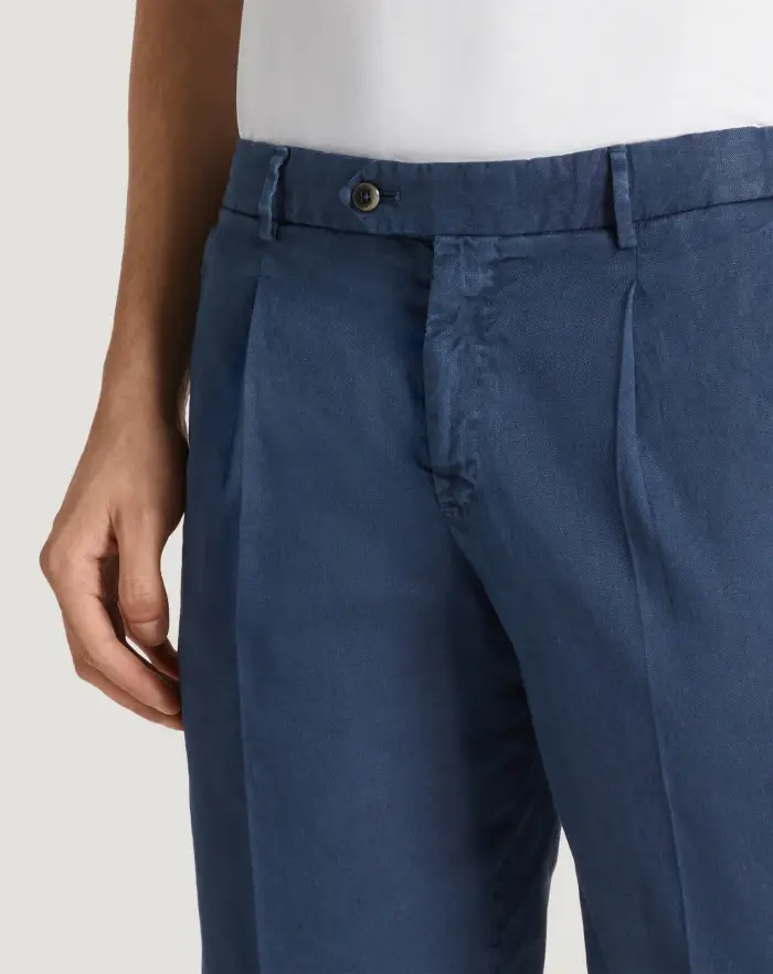Pantaloni Torino Bermuda in lino stretch délavé Negozi Online