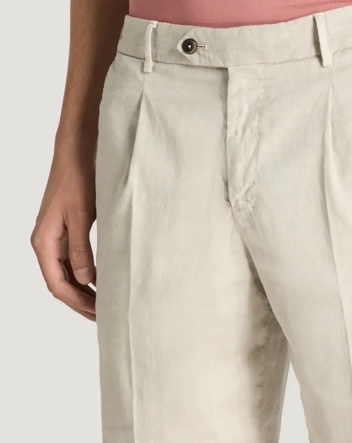 Pantaloni Torino Bermuda in lino stretch délavé Acquista Ora