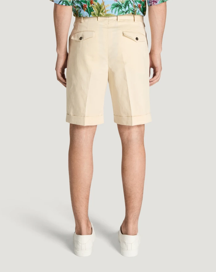 Pantaloni Torino Bermuda in gabardina di cotone e lino Consegna Veloce