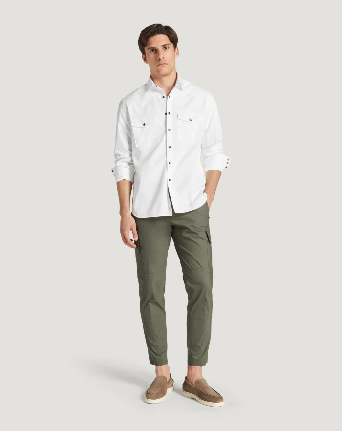 Pantaloni Torino Camicia in gabardina di cotone Online