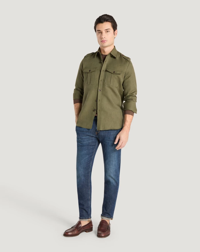 Pantaloni Torino Camicia in twill Consegna Veloce