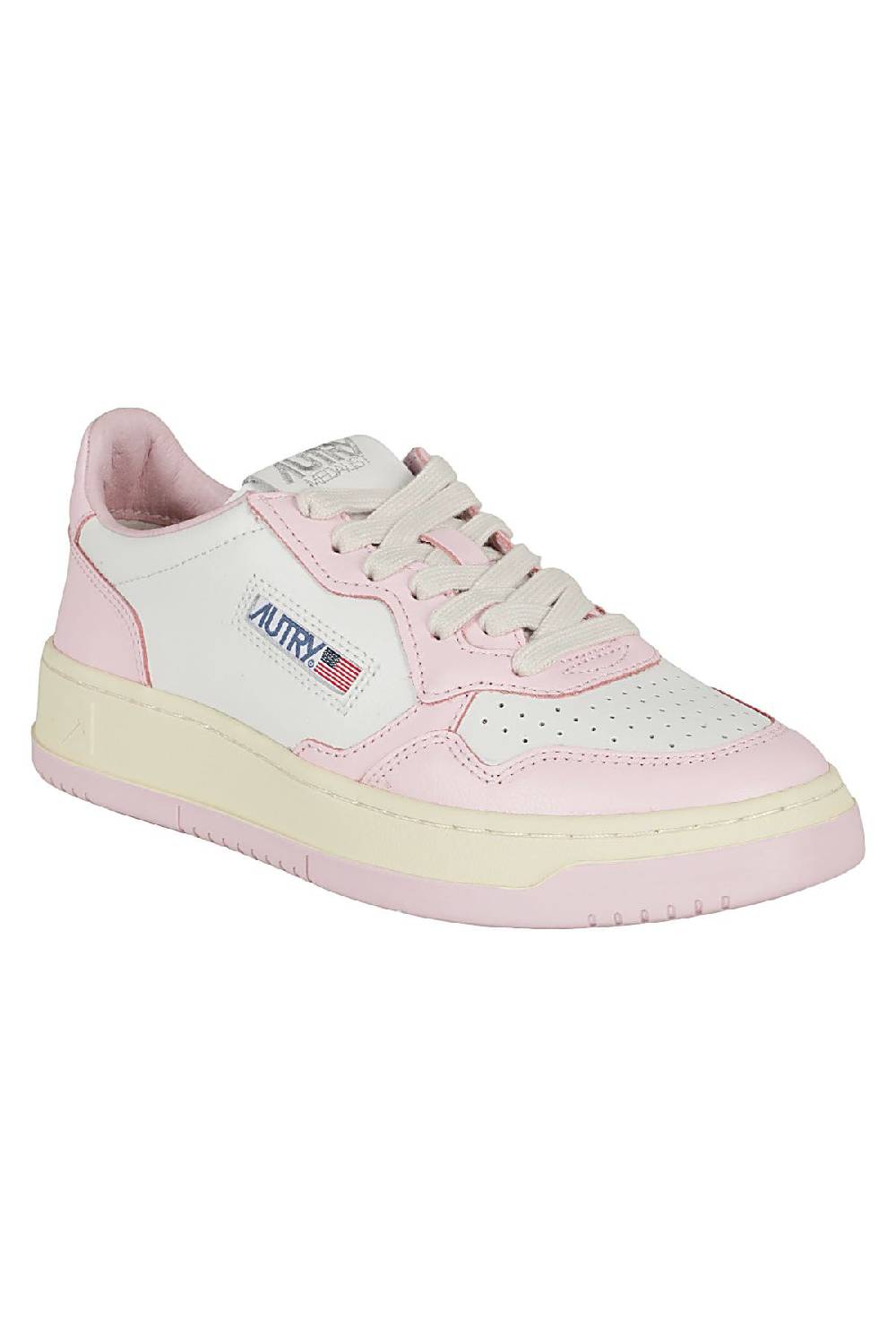 AUTRY Sneakers Medalist Low Bianco e Rosa Presa