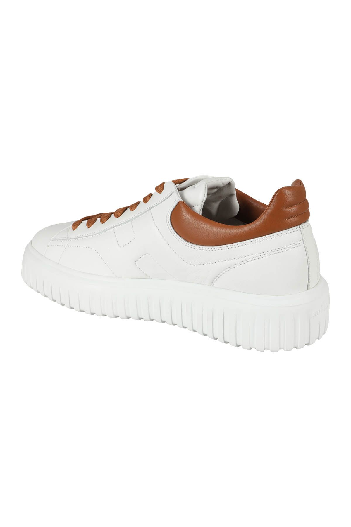HOGAN Snekers H Stripes Allacciato Bianco Cuoio Nuova