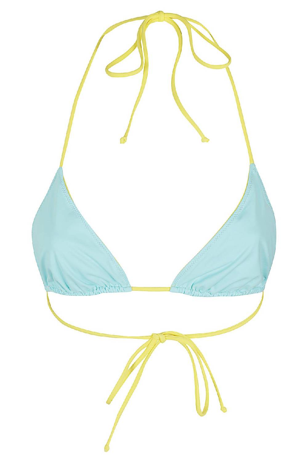 MC2 SAINT BARTH Bikini Top Double Giallo e Azzurro Comprare a buon mercato