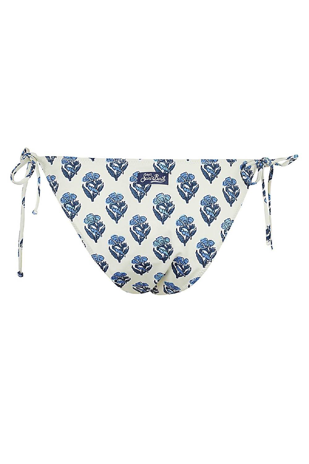 MC2 SAINT BARTH Bikini Slip Flower Bianco e blu Affare Del Giorno