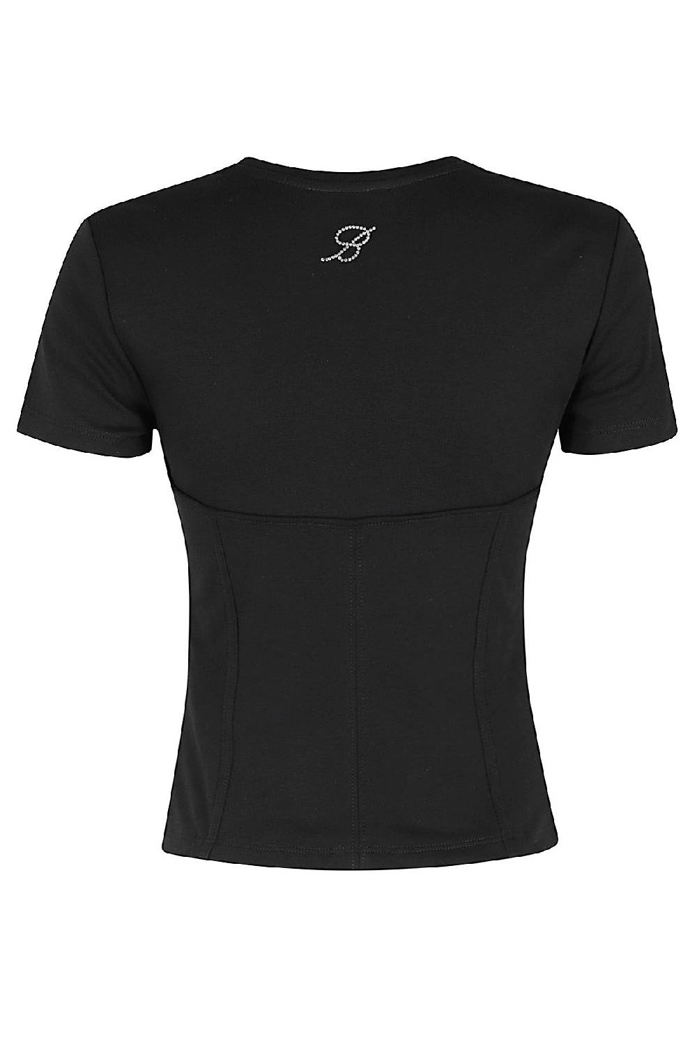 BLUMARINE T-shirt Bustino Nera Prezzo Ridotto