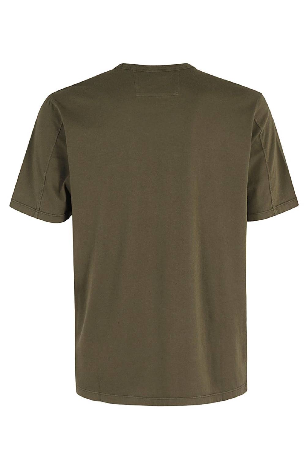 CP COMPANY T-shirt Garment Dyed Logo Verde Saldi