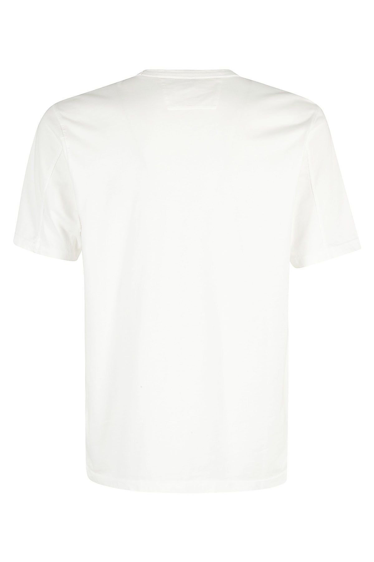 CP COMPANY T-shirt Garment Dyed Logo Bianco Offerte