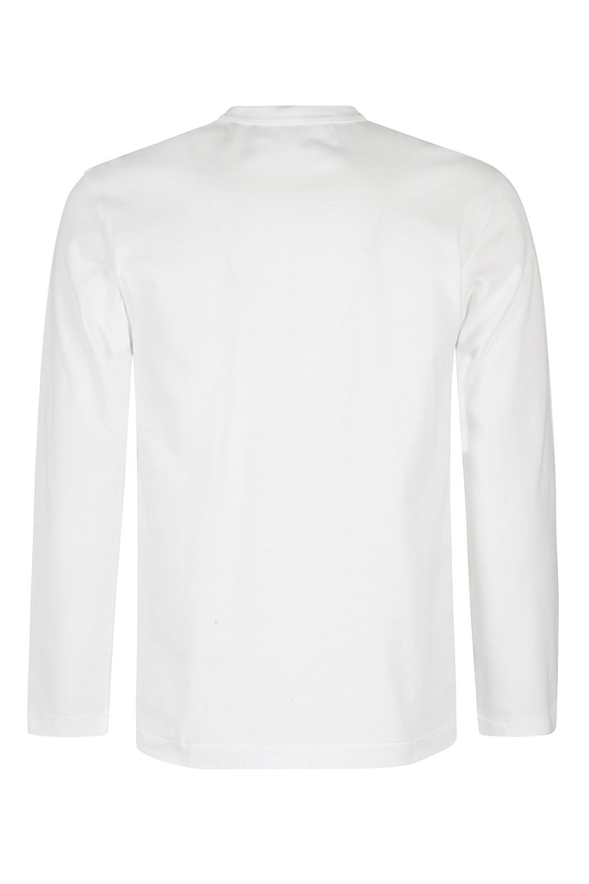COMME DES GARCONS PLAY T-Shirt Manica Lunga Bianca Qualità