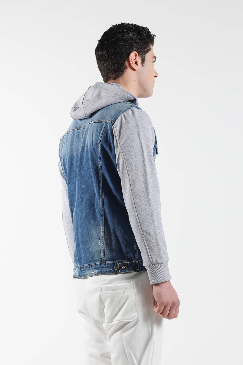 Primo Emporio Giubbino jeans con Cappuccio maniche in Felpa Fino Al -60%