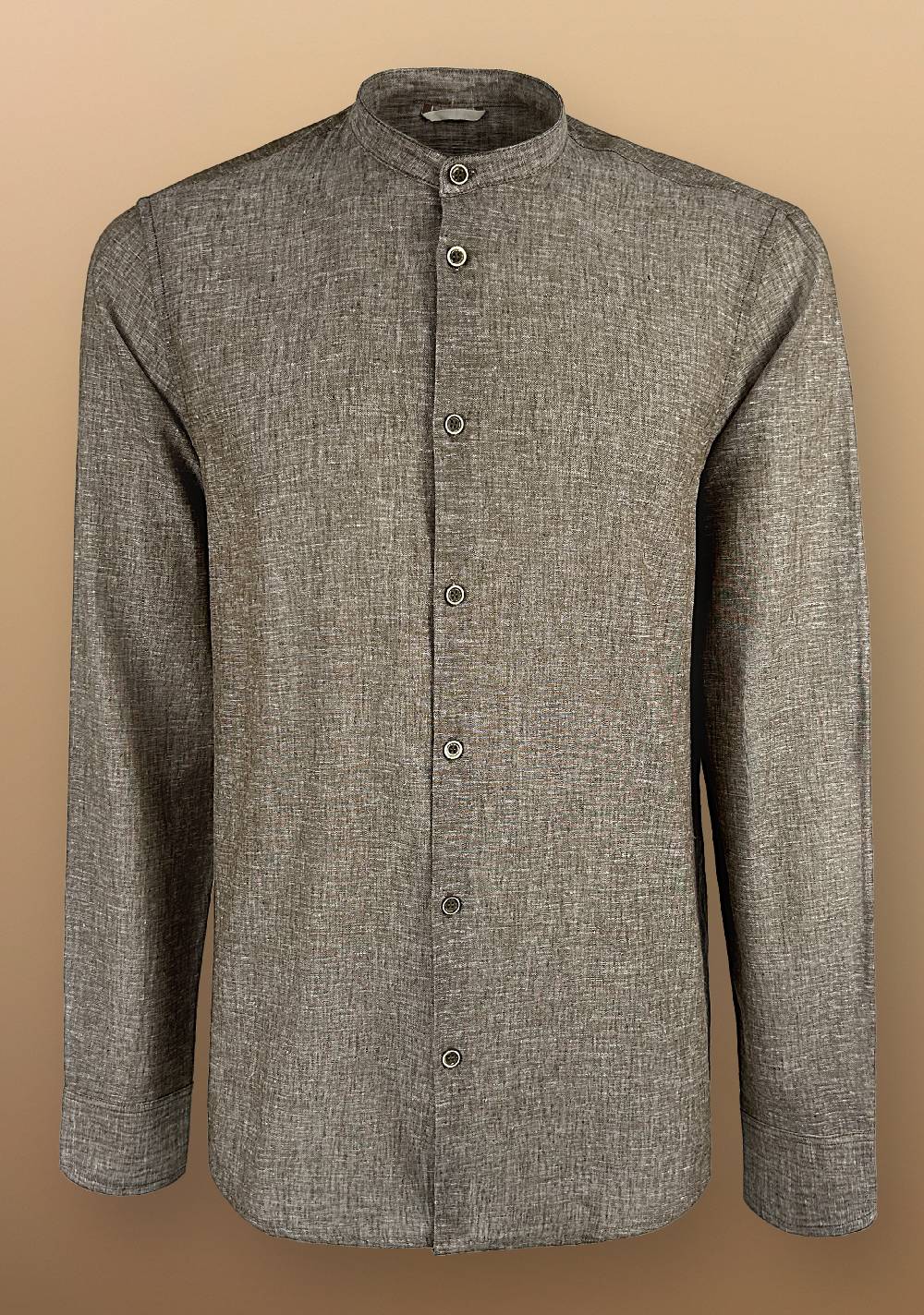 Primo Emporio Camicia Lino Manica Lunga Collo Coreano Primo Emporio Camicia Lino Manica Lunga Collo Coreano