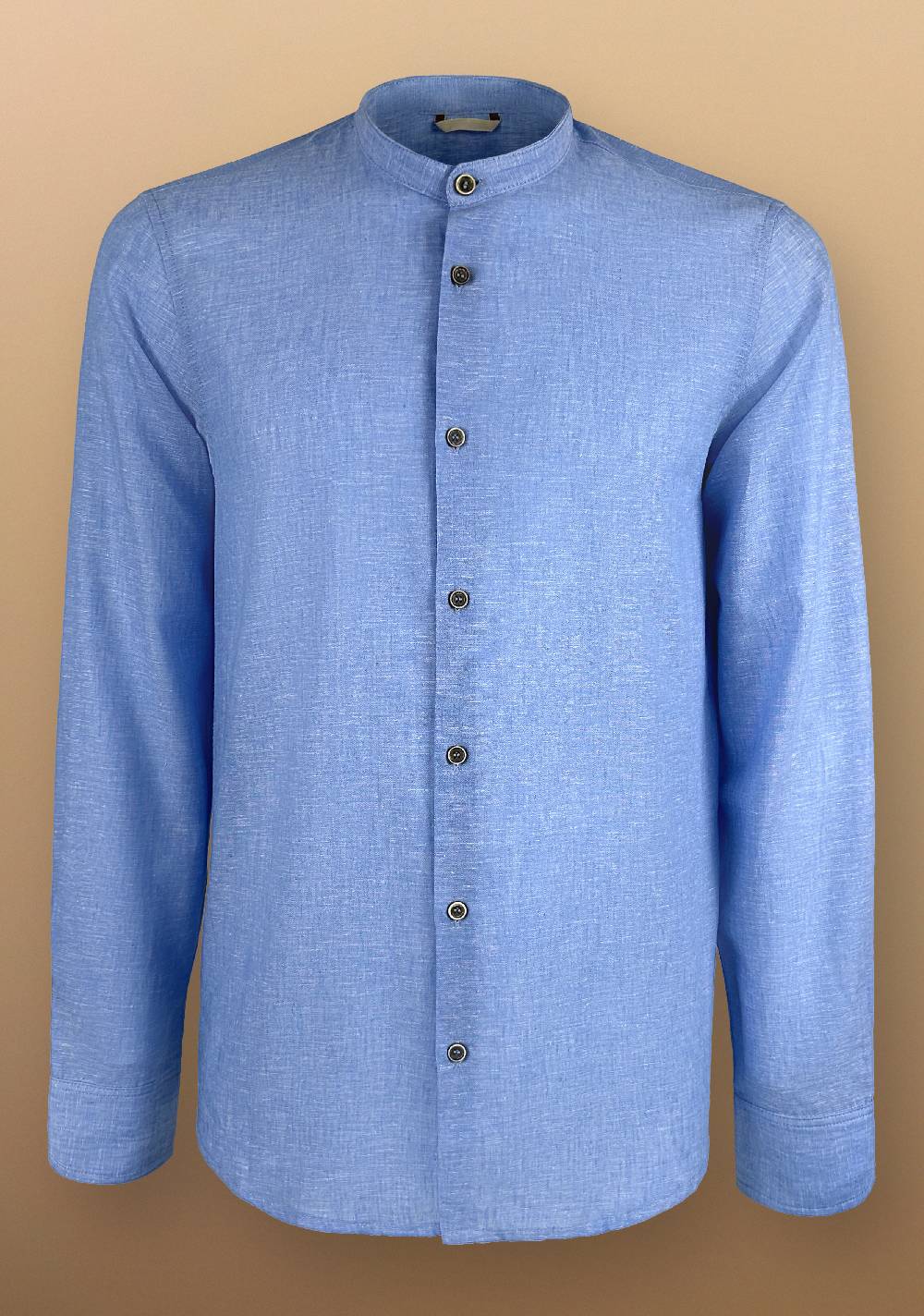 Primo Emporio Camicia Lino Manica Lunga Collo Coreano Primo Emporio Camicia Lino Manica Lunga Collo Coreano